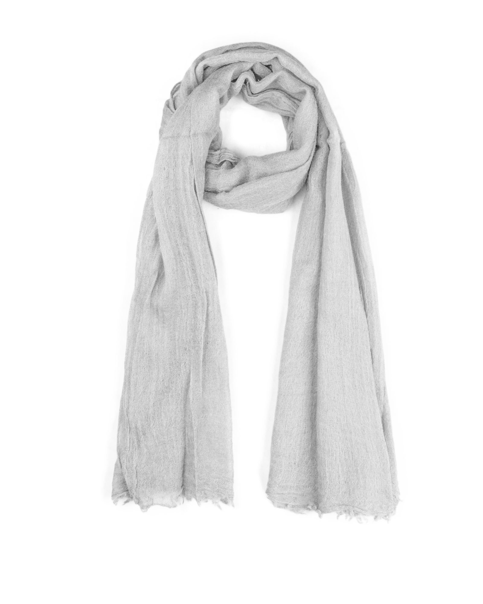 شال ساده نخی زنانه 4693 - طوسی کمرنگ