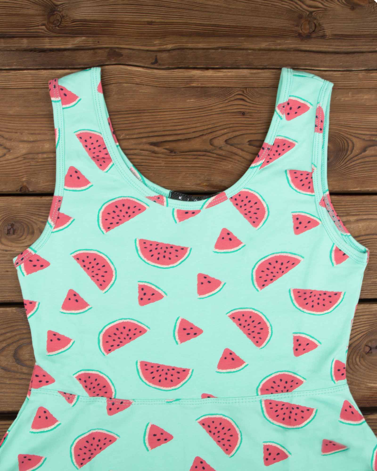 پیراهن دخترانه طرح دار - سبز زمردی