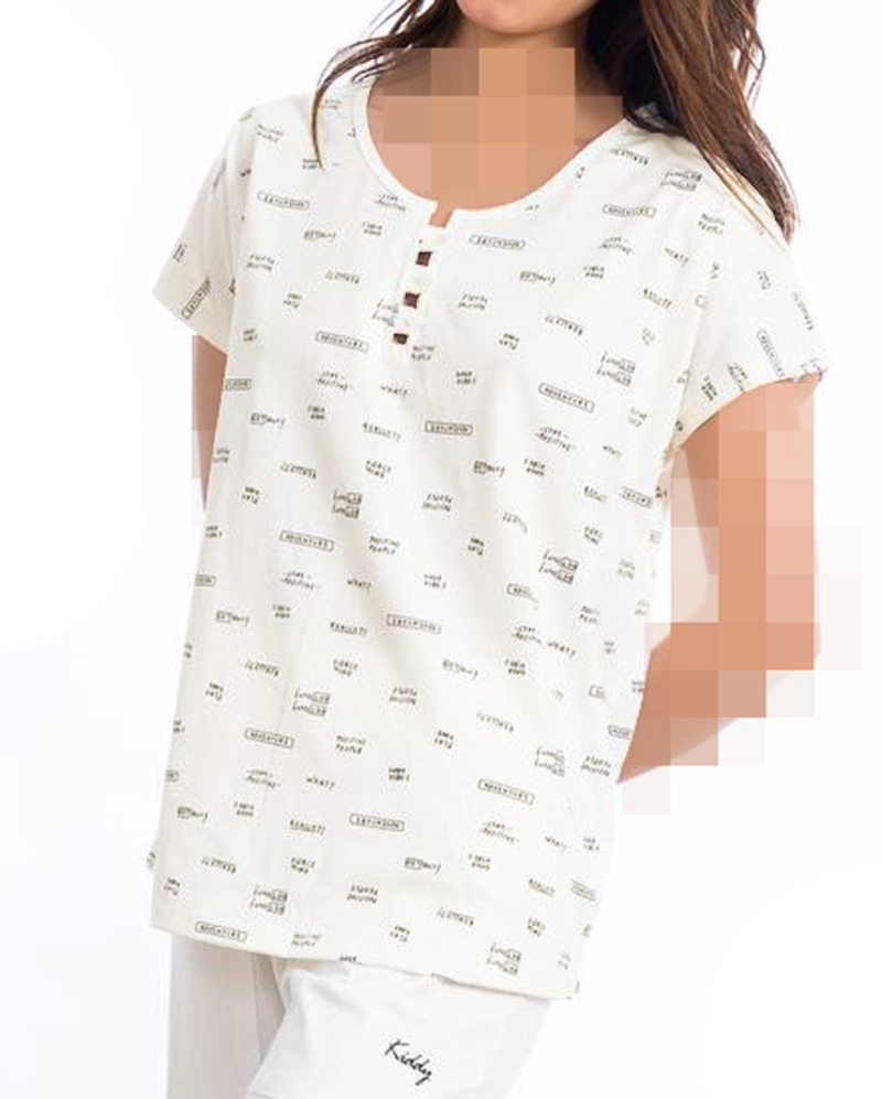 تیشرت زنانه طرح دار 2469 - سفید