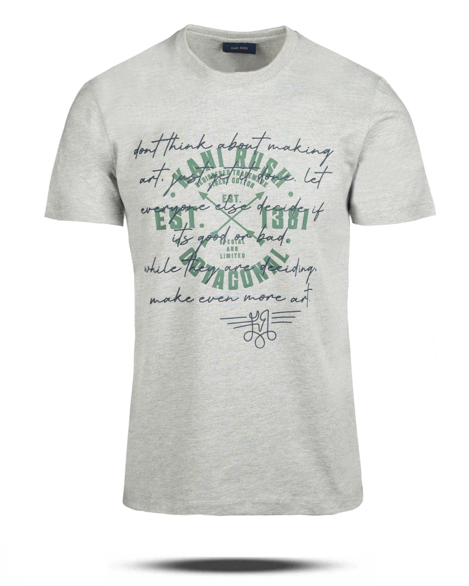 تیشرت طرح دار مردانه 2188 - ملانژ