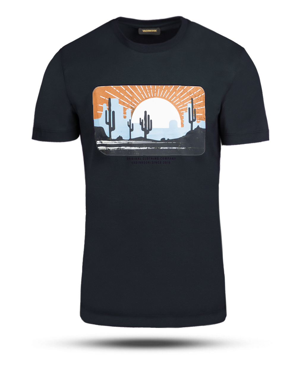 تیشرت مردانه آستین کوتاه vk021312 - سرمه‌ای تیره