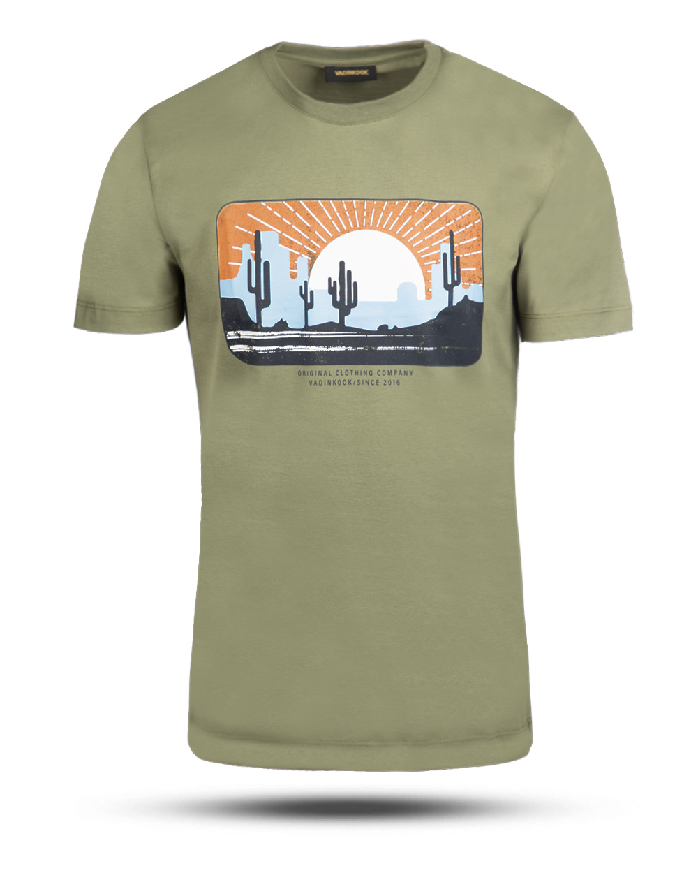 تیشرت مردانه آستین کوتاه vk021312 - زیتونى