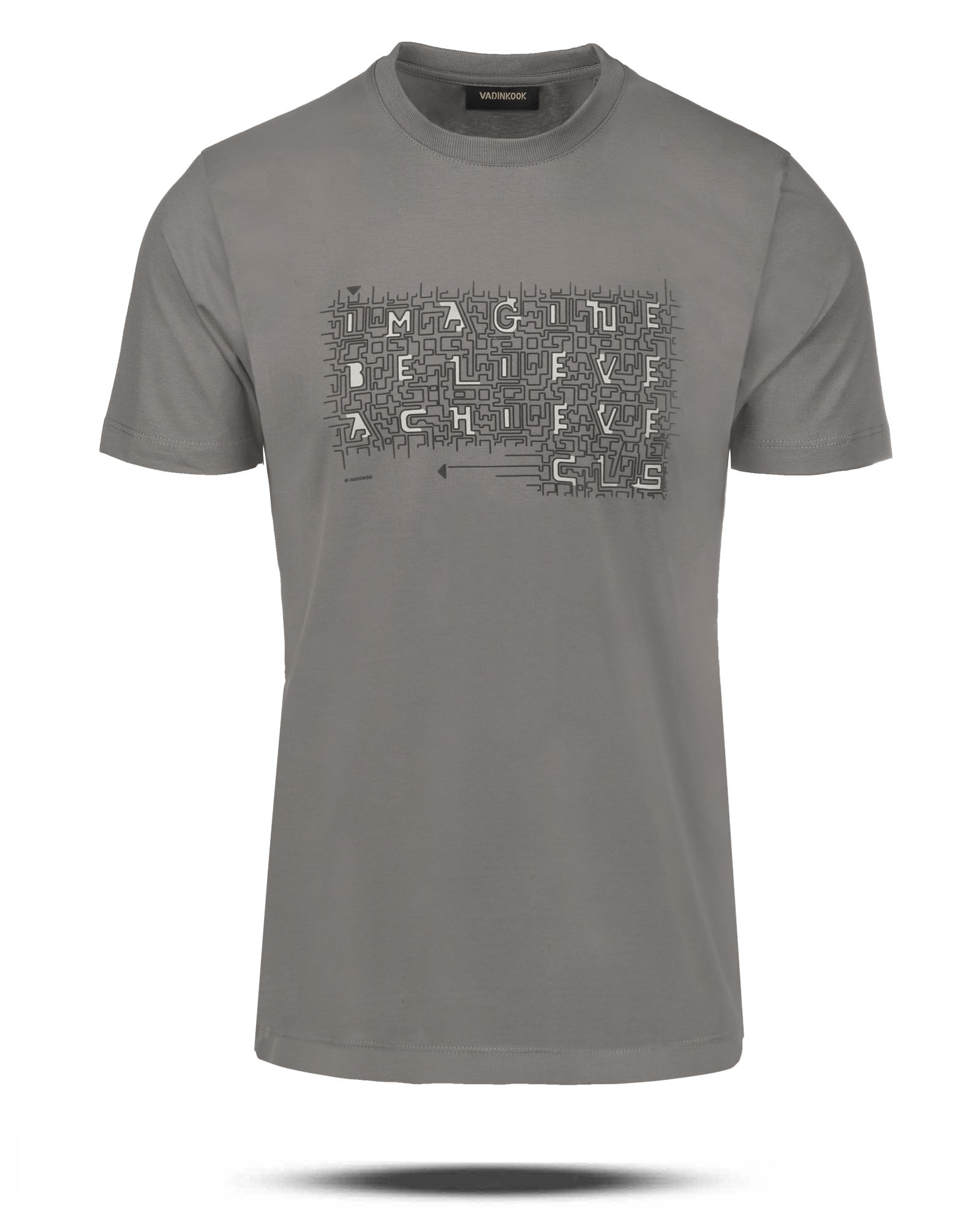 تیشرت نخی طرح دار مردانه vk021313 - دودى