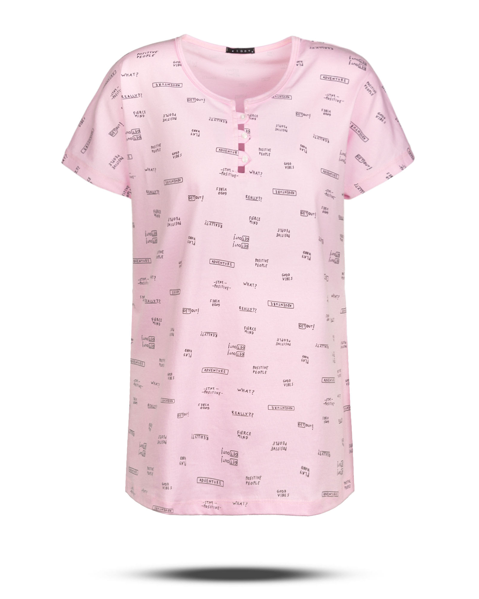 تیشرت زنانه طرح دار 2469 - صورتی