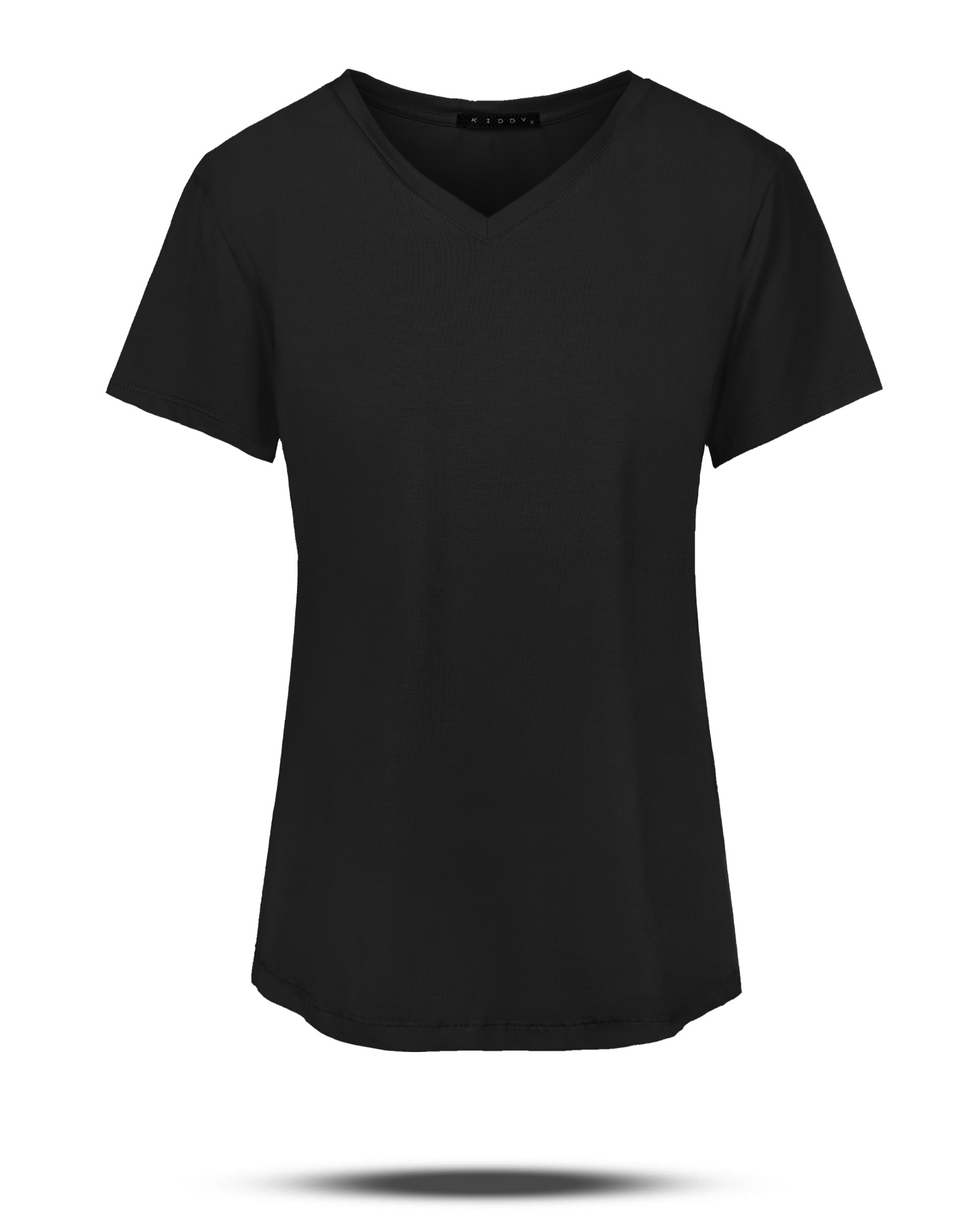 تیشرت نخی زنانه 2554 - مشکی