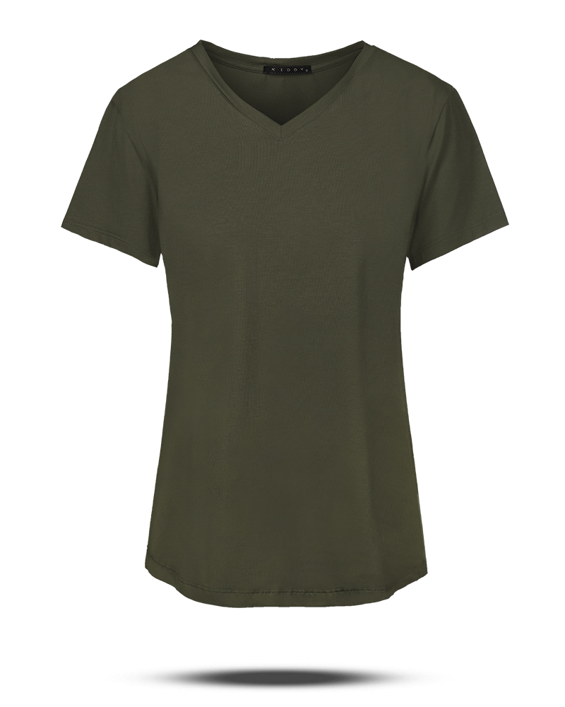 تیشرت نخی زنانه 2554 - سبز ارتشى