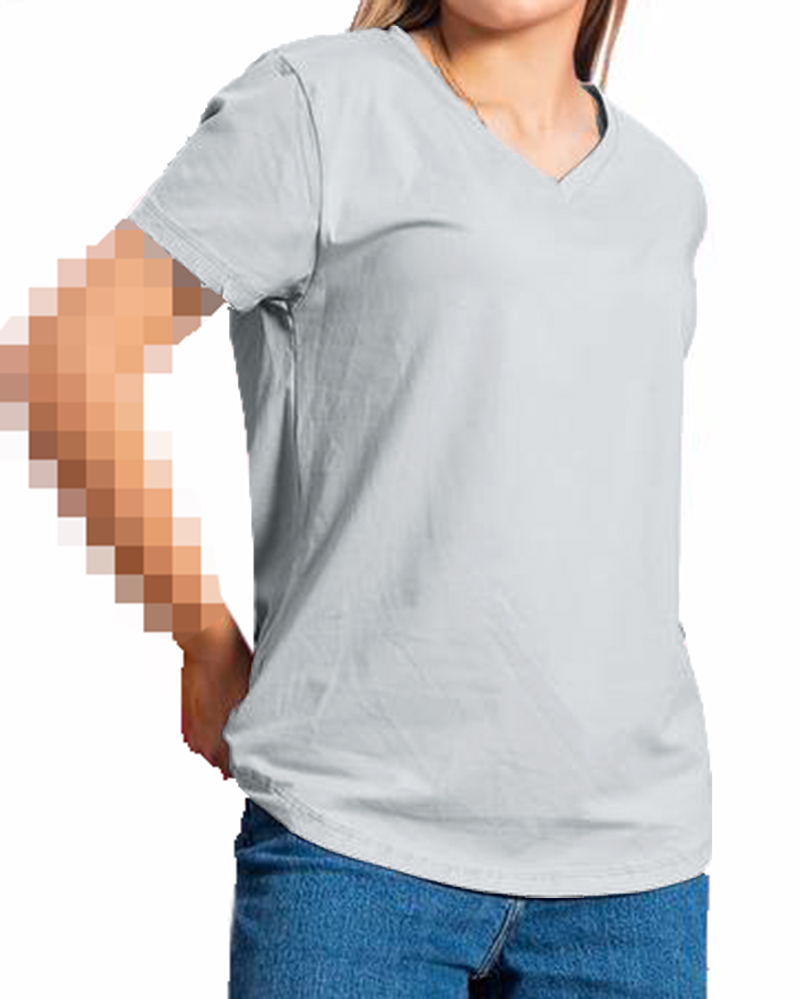 تیشرت نخی زنانه 2554 - طوسی کمرنگ