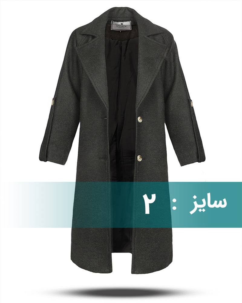 پالتو بلند زنانه 300310 - یشمی پررنگ