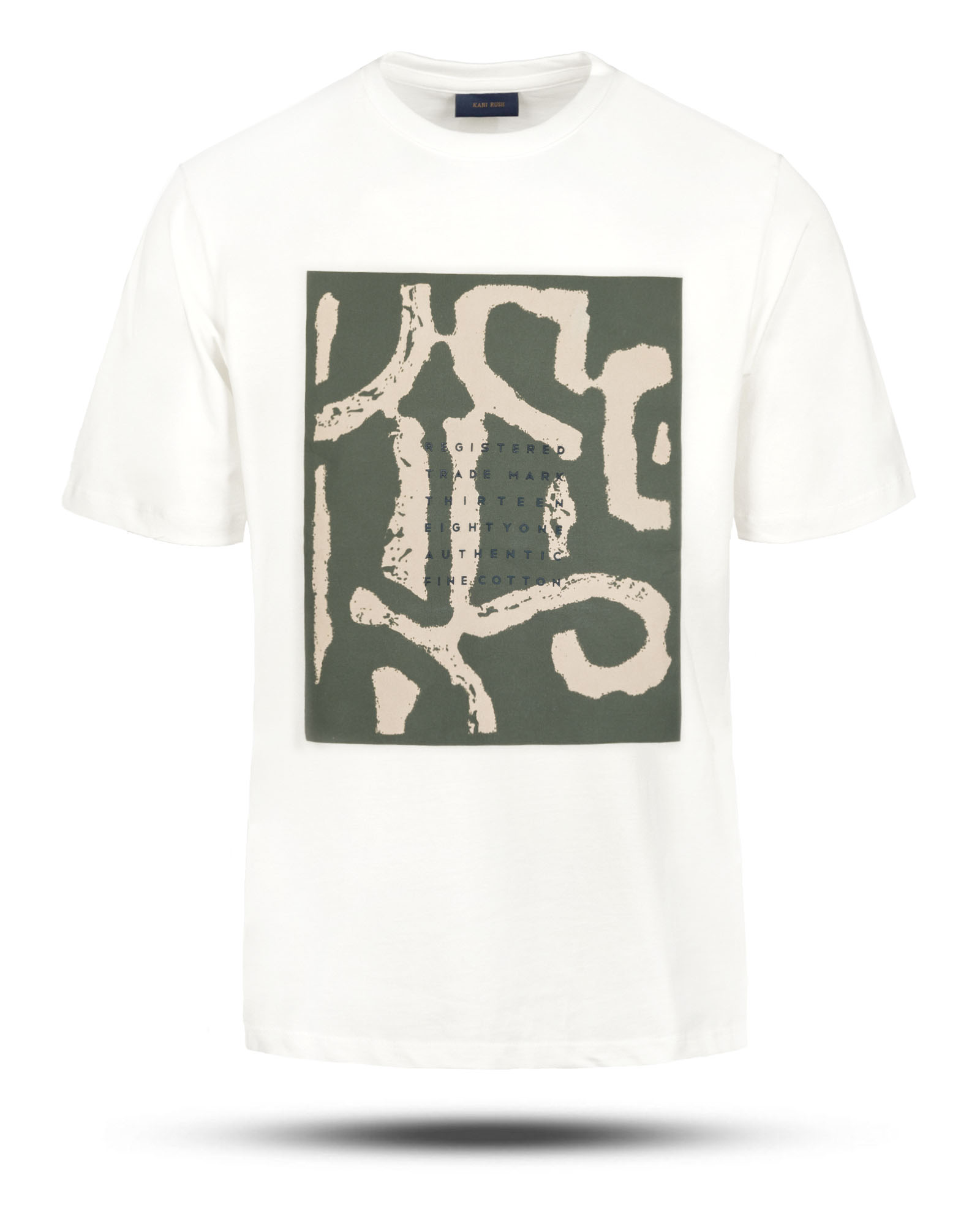 تیشرت طرح دار مردانه 2172 - سفید