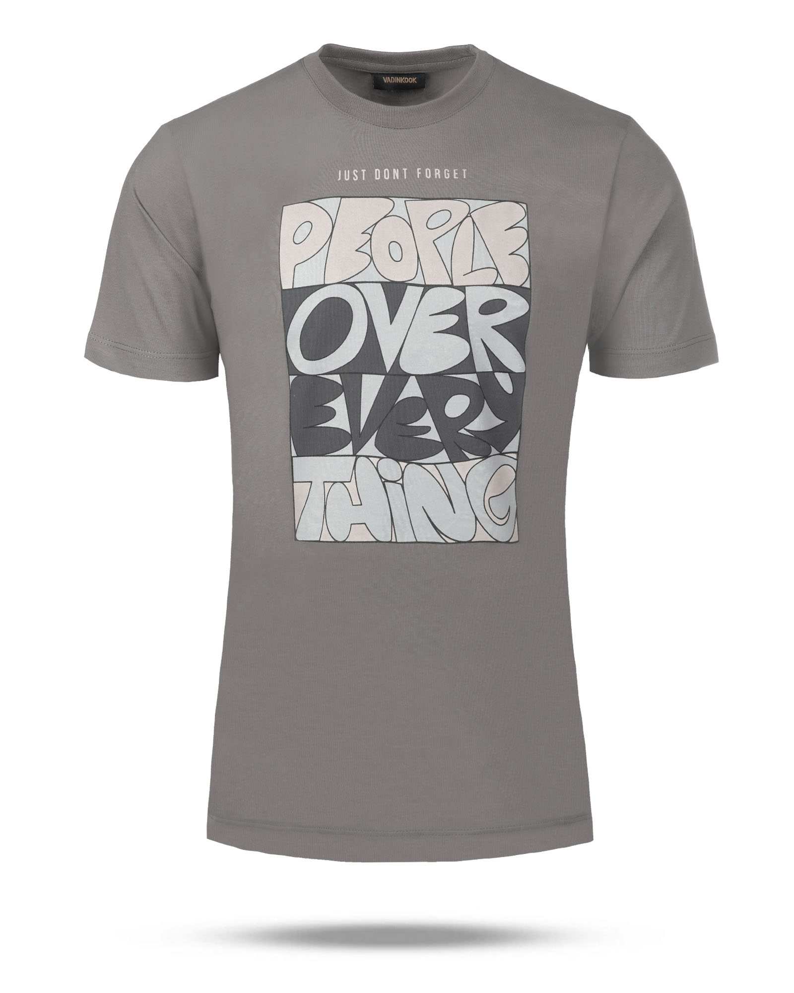 تیشرت طرح دار مردانه vk021311 - خاکستری