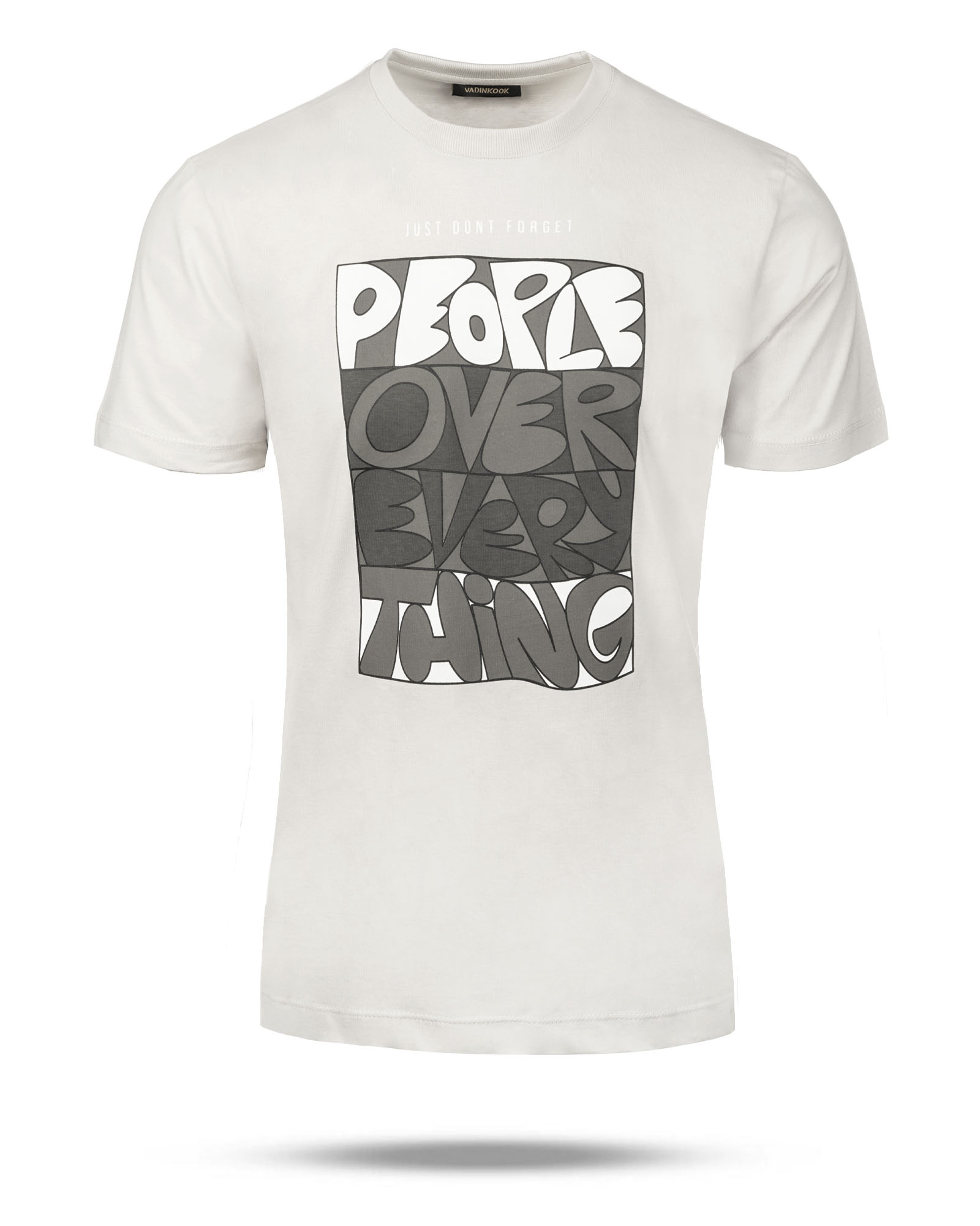 تیشرت طرح دار مردانه vk021311 - کتانی