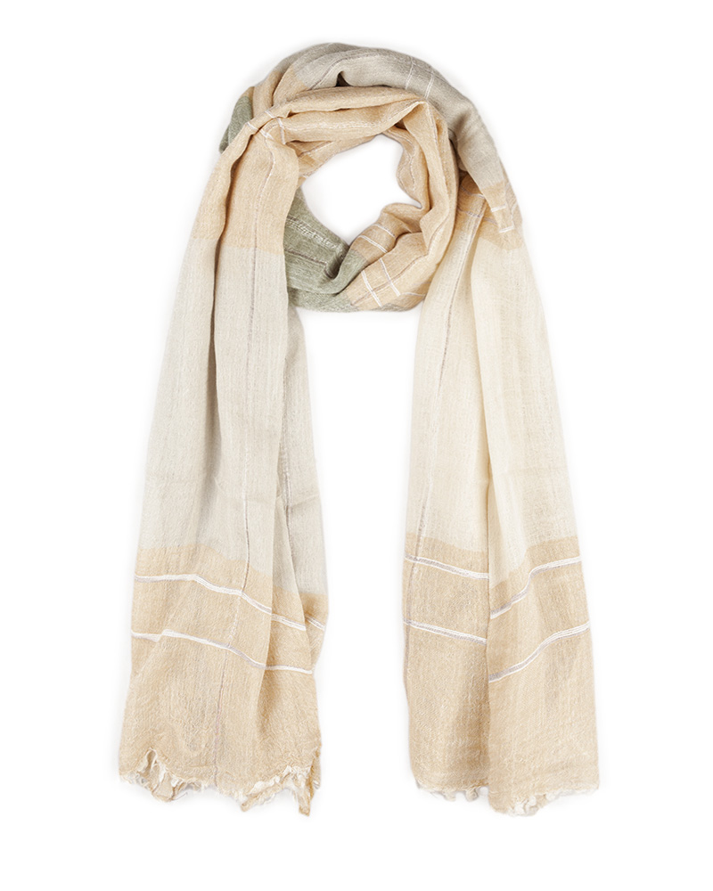 شال نخی کنفی زنانه تابستانه طرح دار