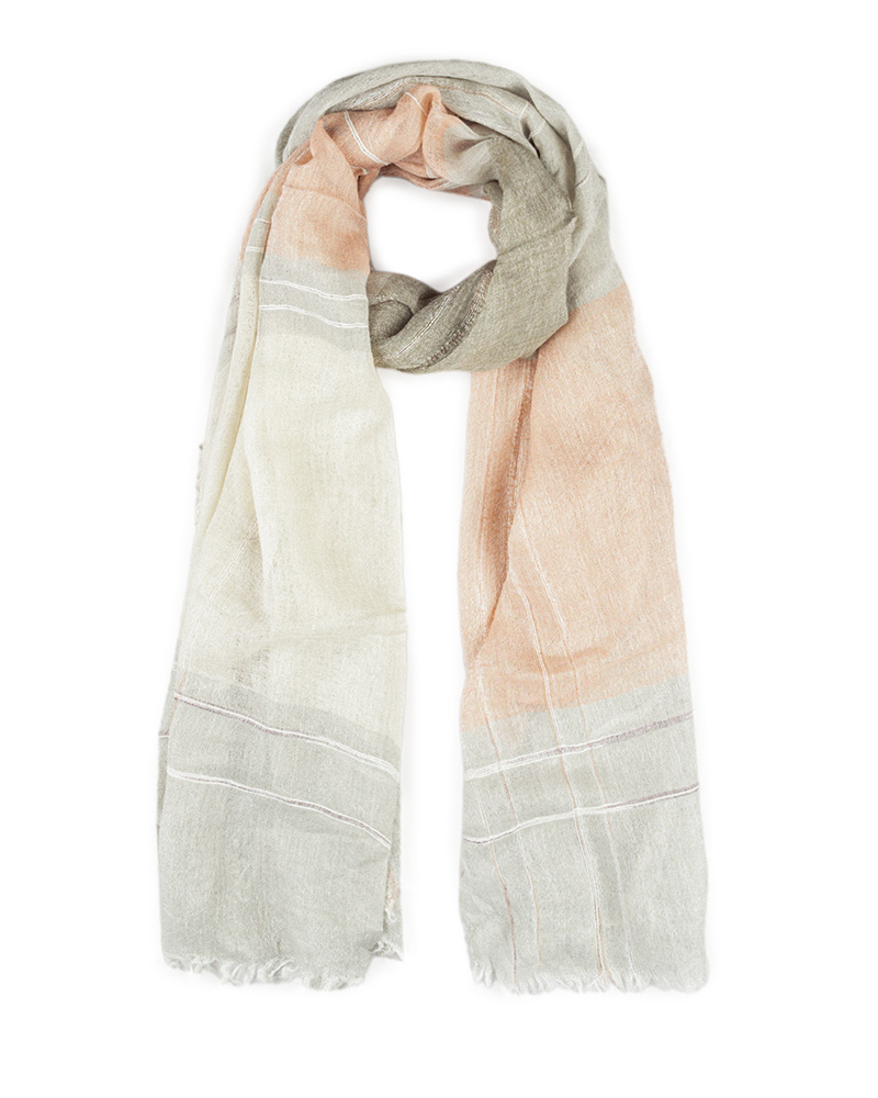 شال نخی کنفی زنانه تابستانه طرح دار