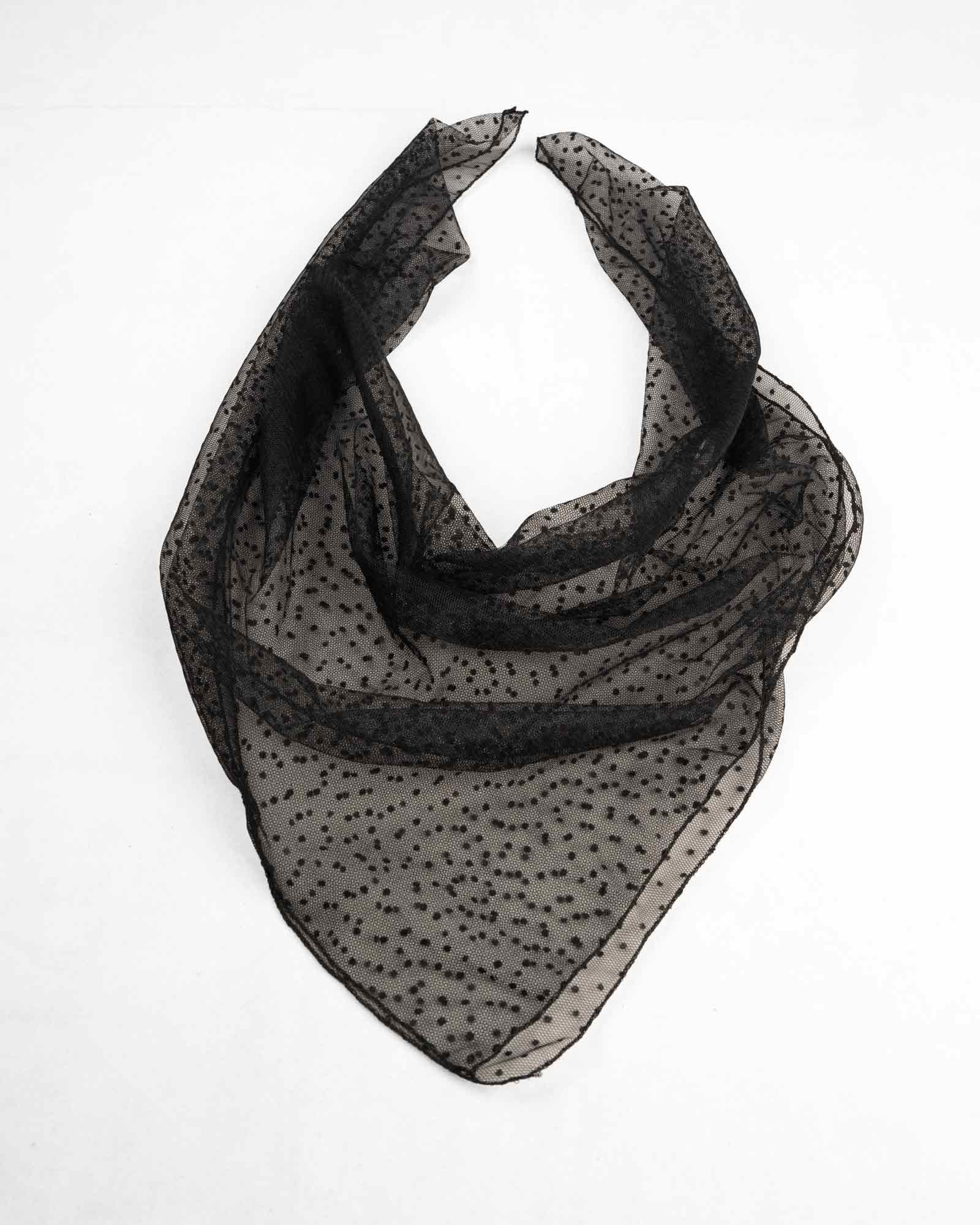 مینی اسکارف زنانه توری گلدوزی شده