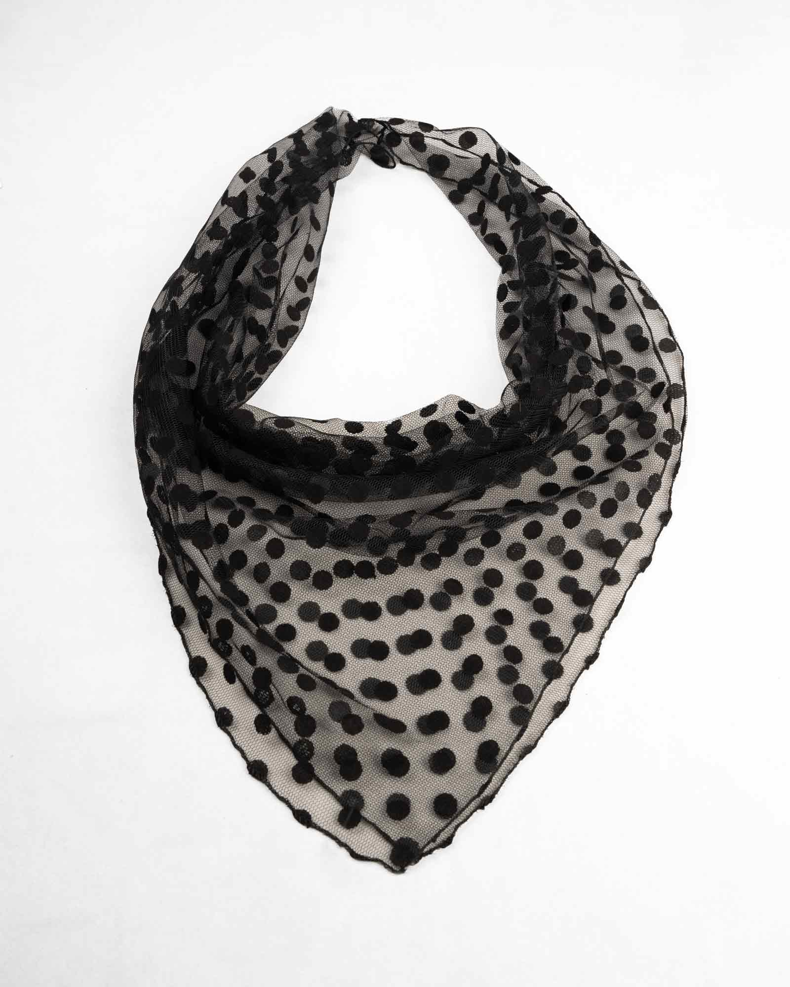 مینی اسکارف زنانه توری گلدوزی شده