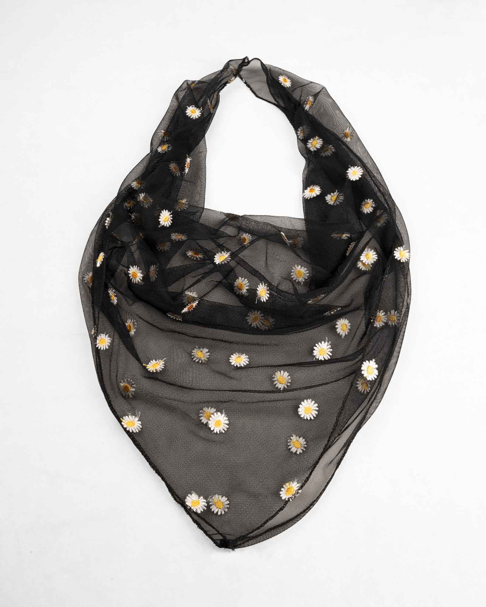 مینی اسکارف زنانه توری گلدوزی شده