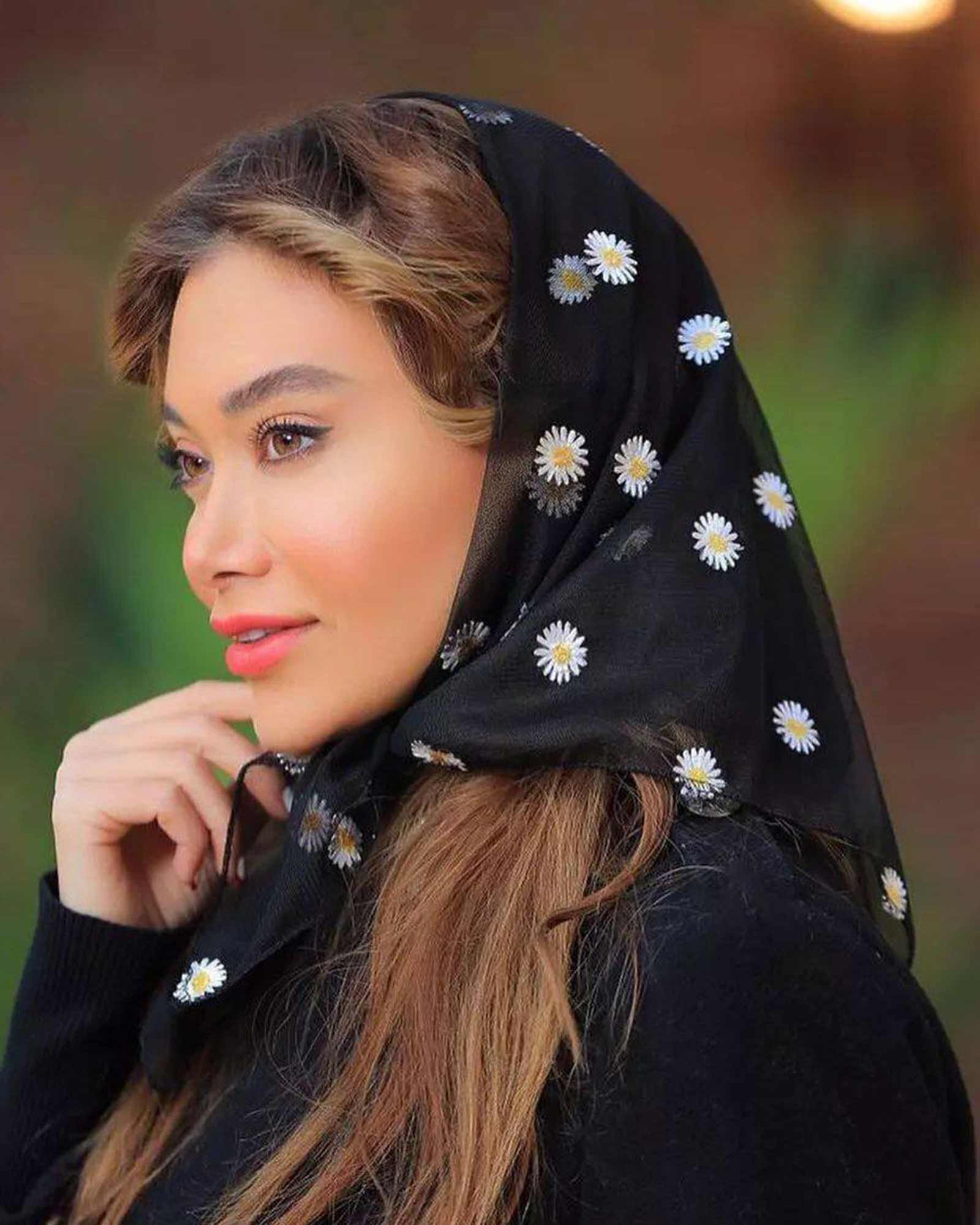 مینی اسکارف زنانه توری گلدوزی شده