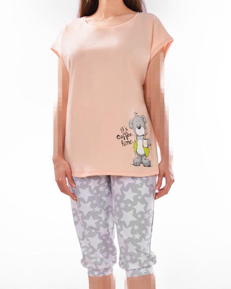 ست تیشرت و شلوار برمودای صد درصد نخ زنانه برند ناربن