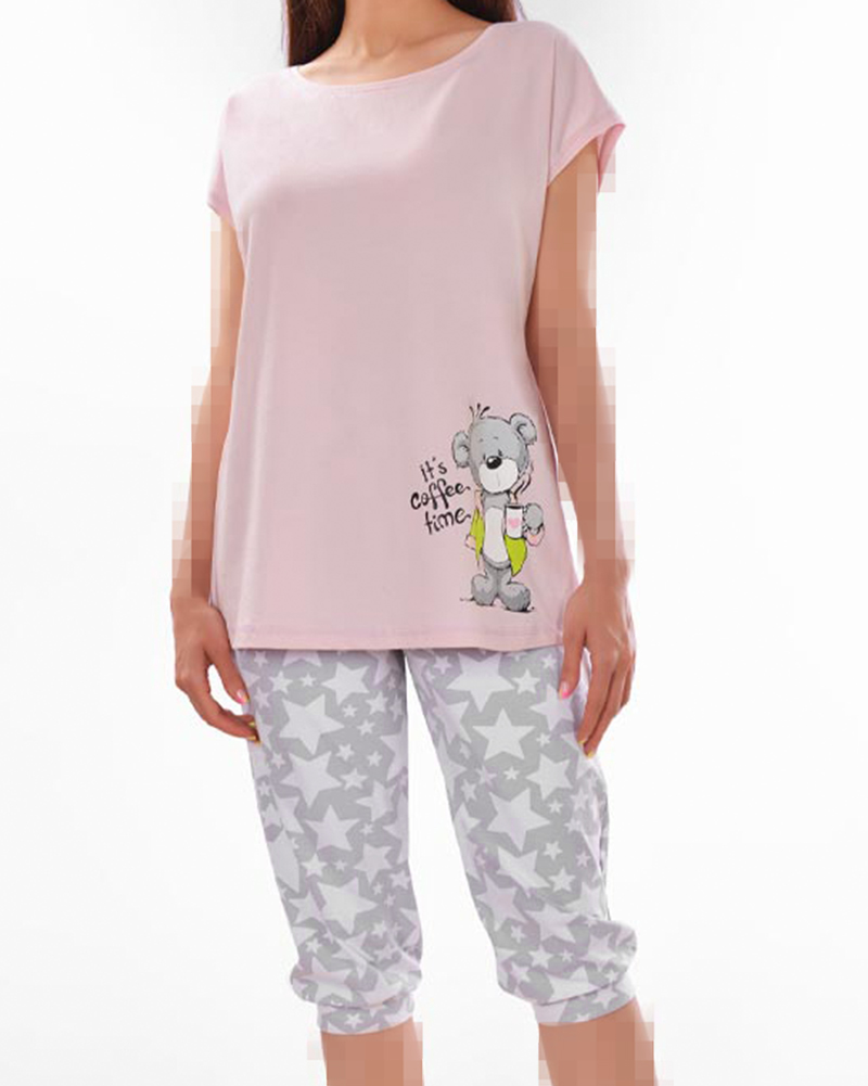 ست تیشرت و شلوار برمودای صد درصد نخ زنانه برند ناربن