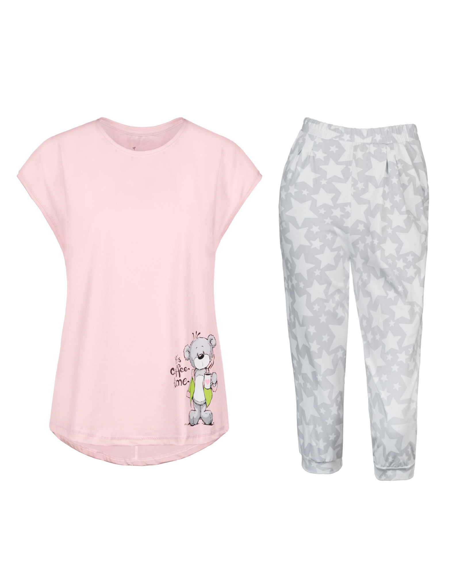 ست تیشرت و شلوار برمودای صد درصد نخ زنانه برند ناربن