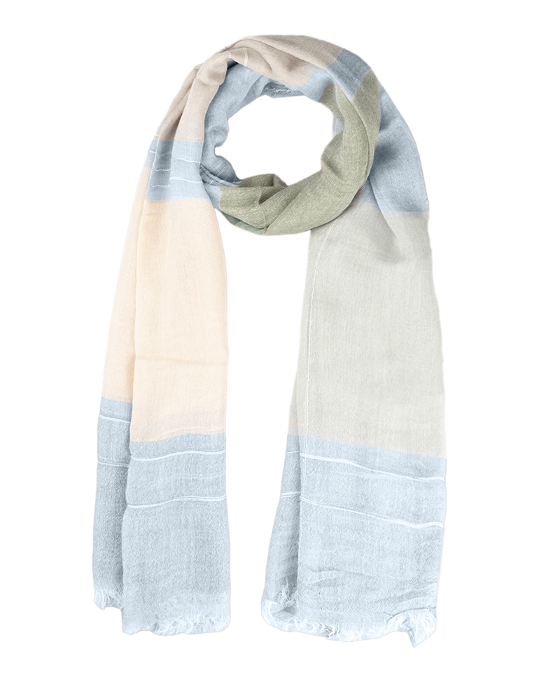 شال زنانه نخی کنفی 4282 - آبی آسمانی