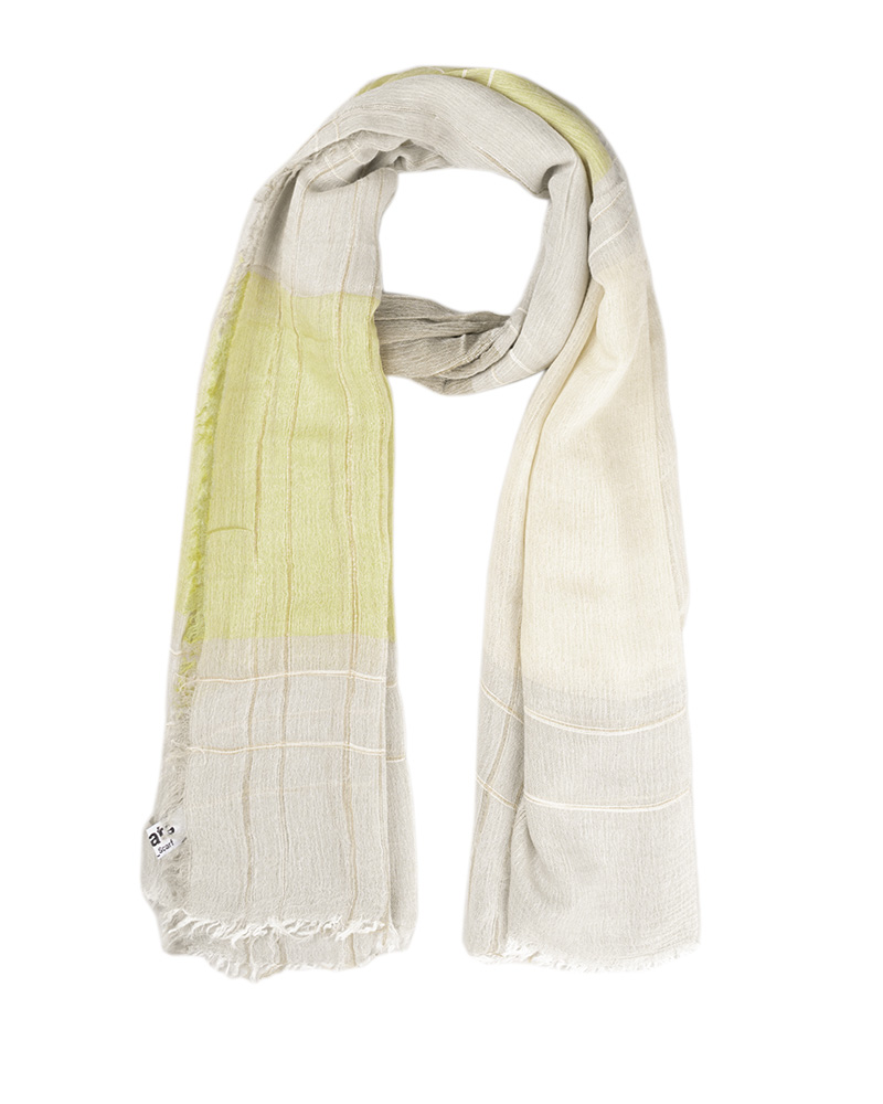 شال زنانه نخی کنفی 4282 - زرد روشن