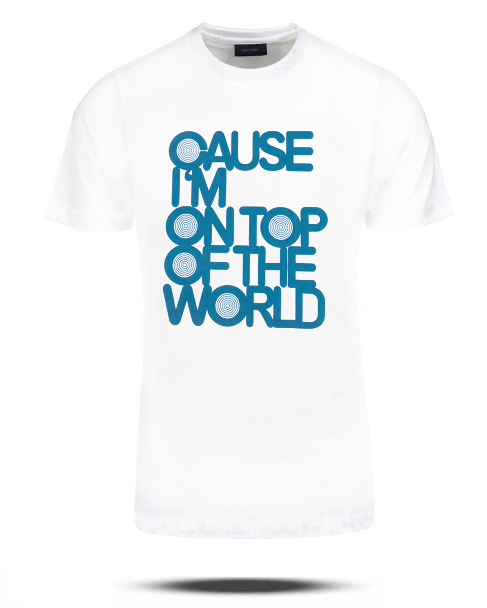 تیشرت مردانه نخی طرح دار vk021327 - سفید