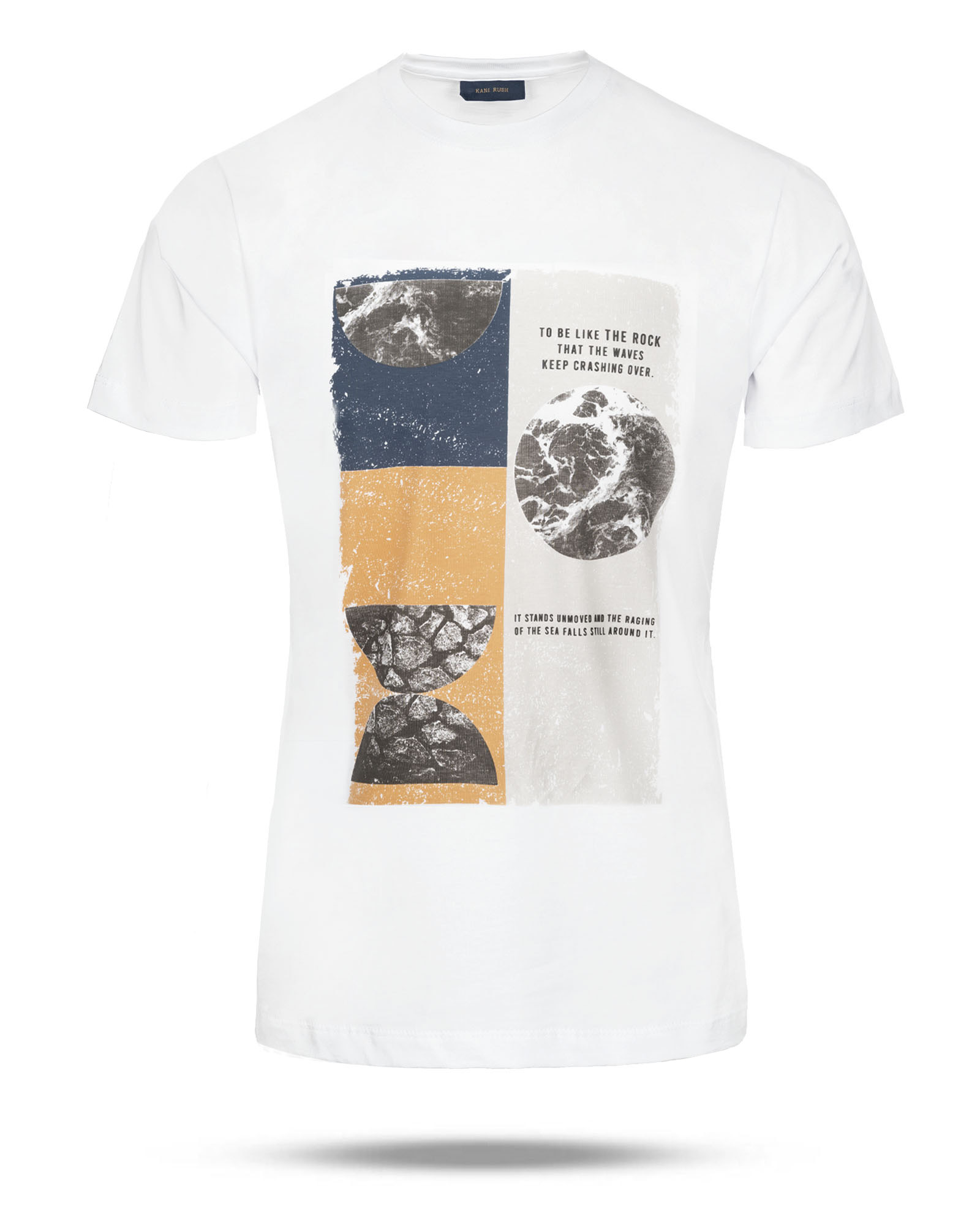 تیشرت مردانه طرح دار 2207 - سفید