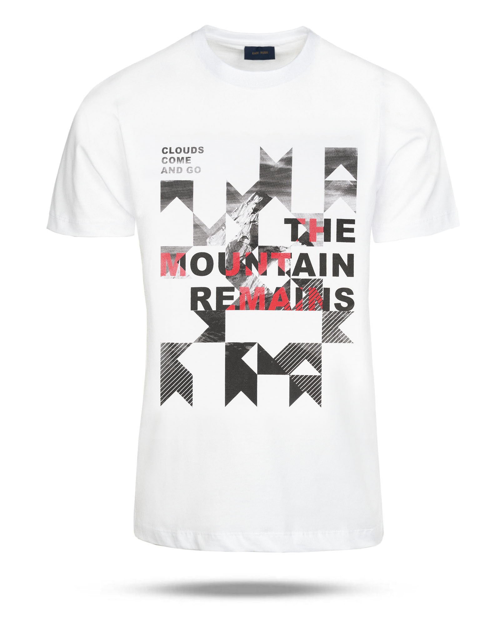 تیشرت طرح دار مردانه 2205 - سفید