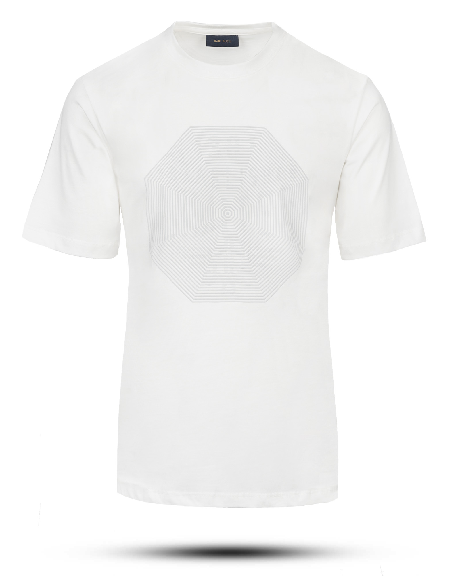 تیشرت طرح دار مردانه 2171 - سفید