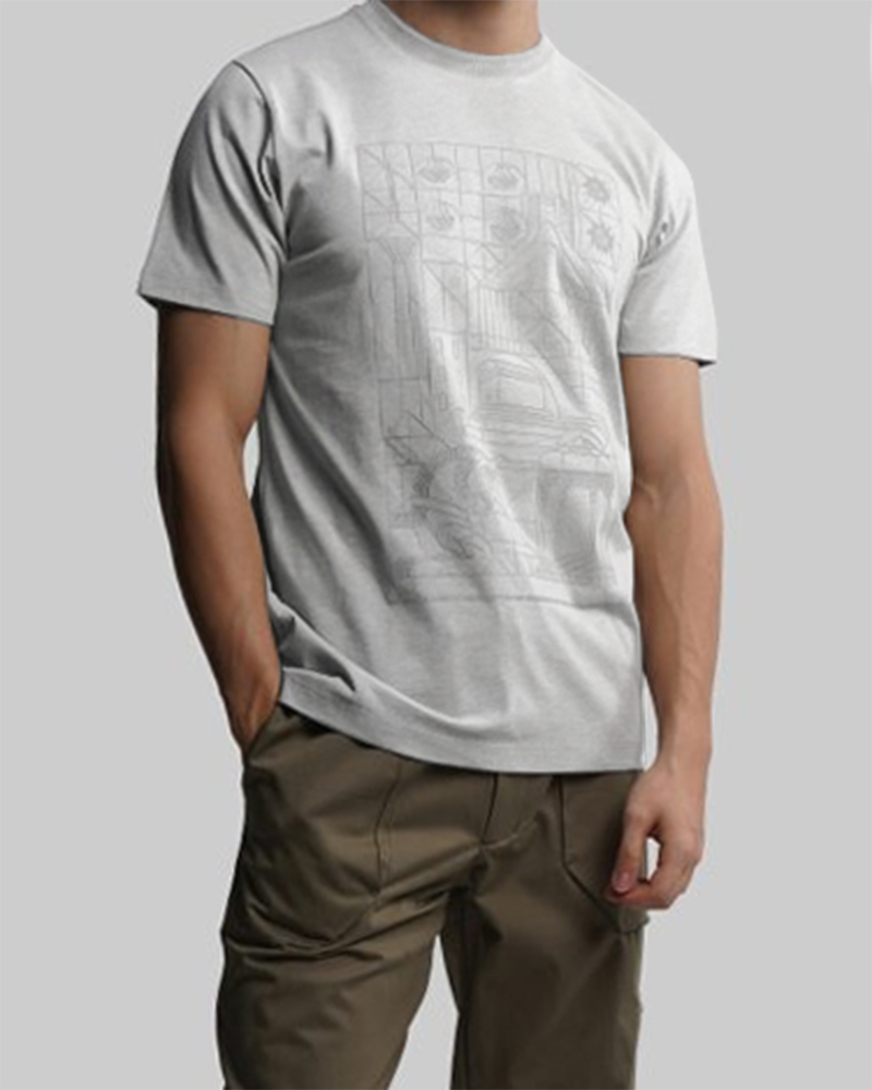 تیشرت طرح دار مردانه 2153 - ملانژ