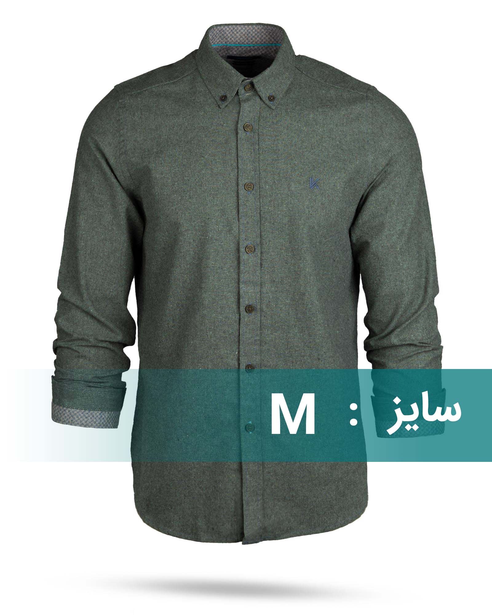 پیراهن پشمی مردانه VK9910 - یشمی ملانژ