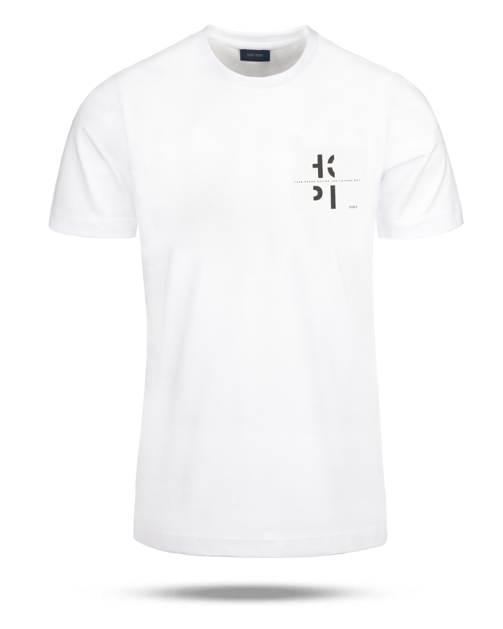 تیشرت طرح دار مردانه 2228 - سفید