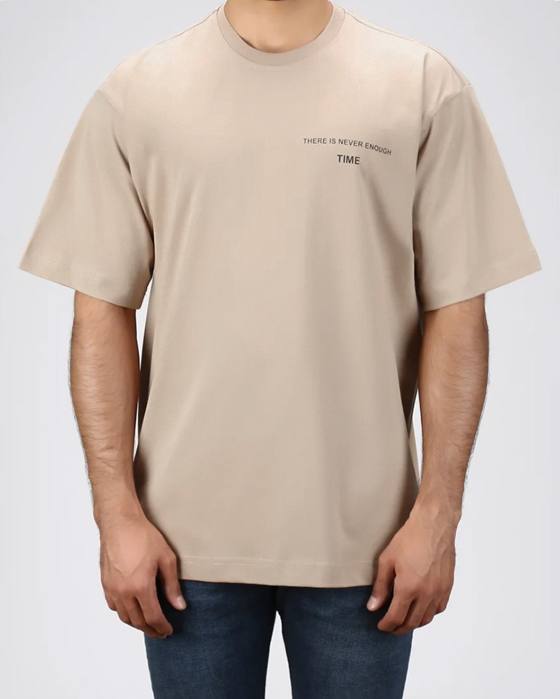 تیشرت نخی مردانه 2484 - کرمی سیر