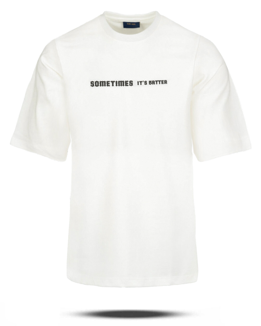 تیشرت مردانه نخی پشت گرافیکی vk031460 - سفید