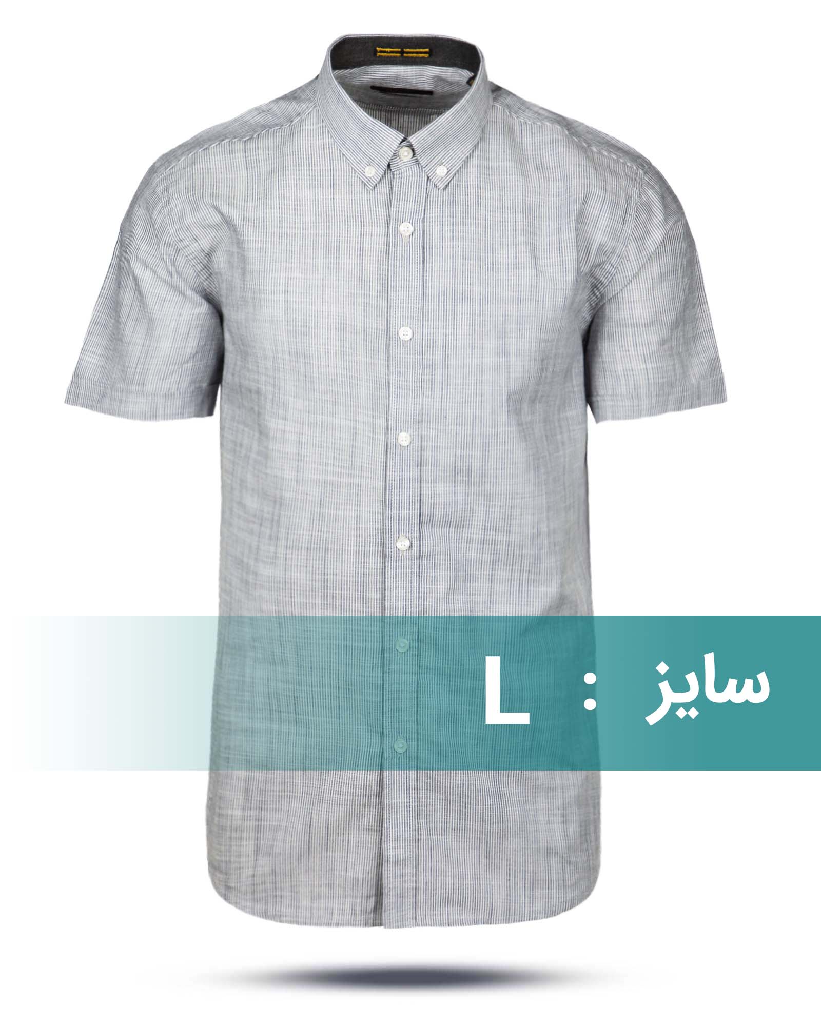 پیراهن مردانه راه راه vk99298 - طوسی