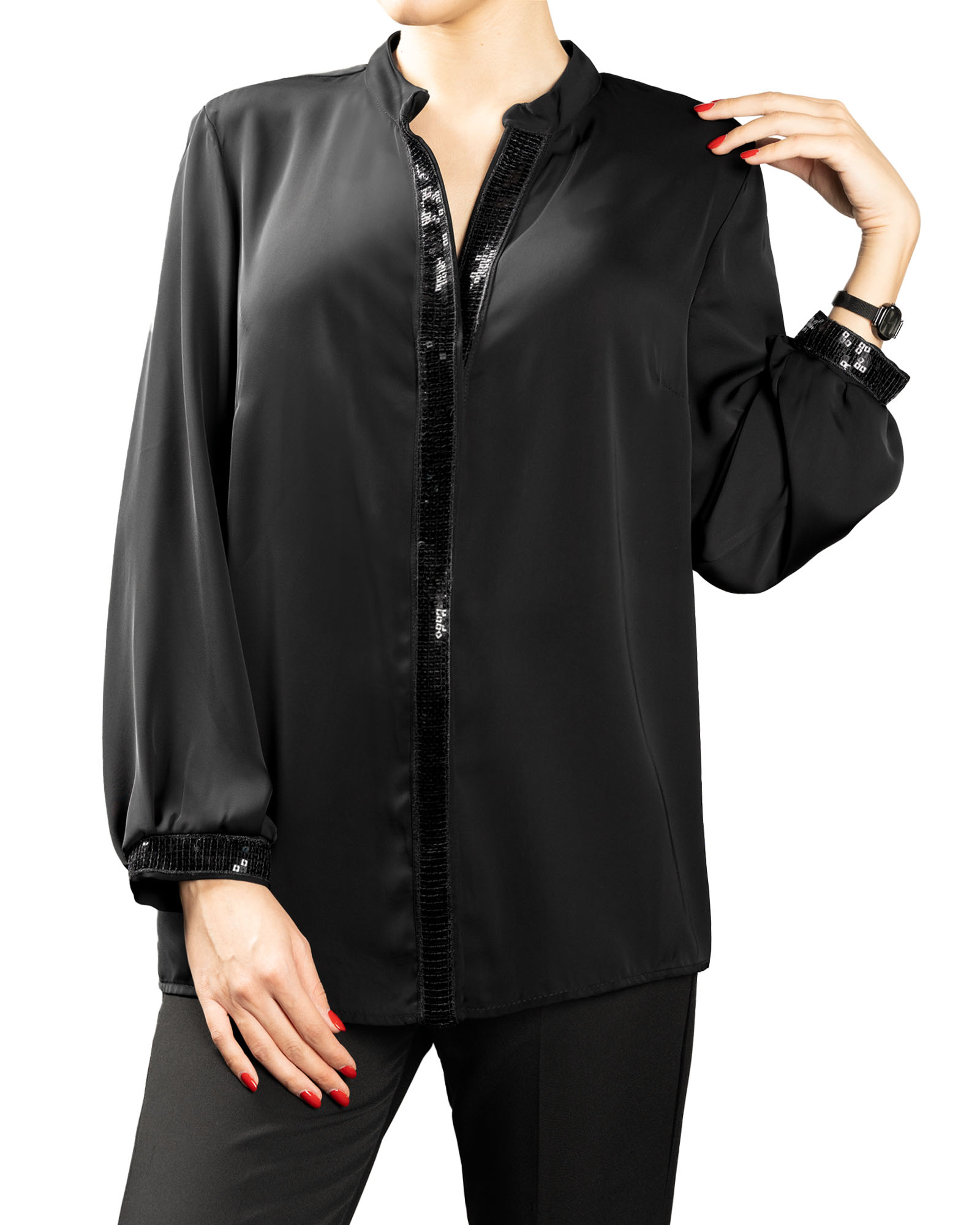 شومیز قواره بزرگ زنانه 315139 - مشکی