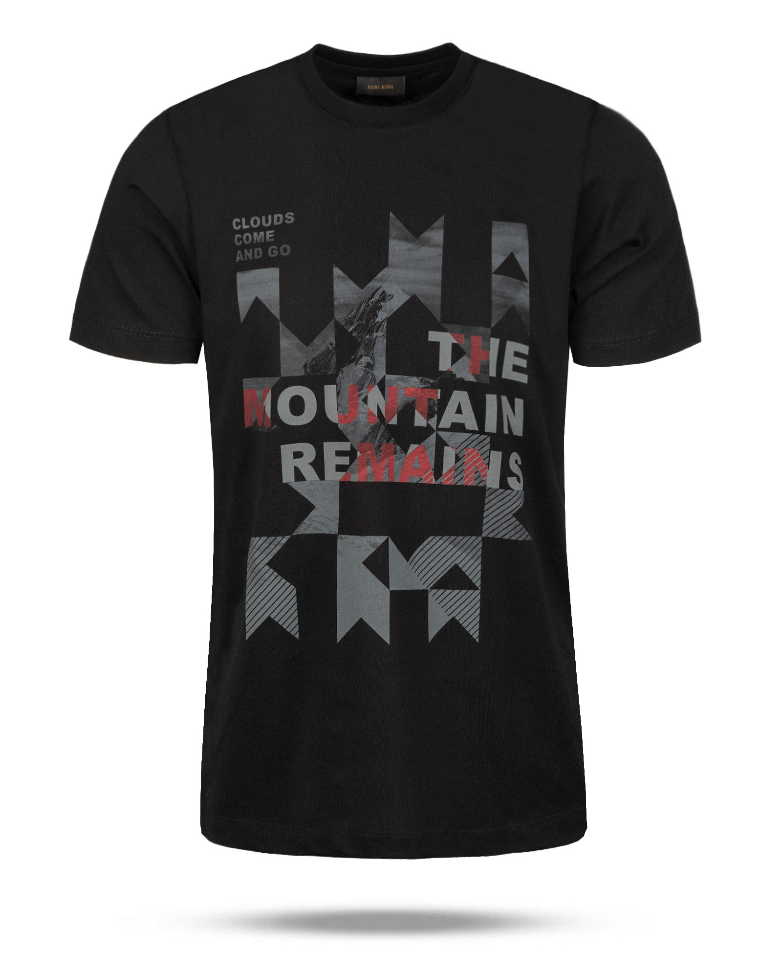 تیشرت طرح دار مردانه 2205 - مشکی