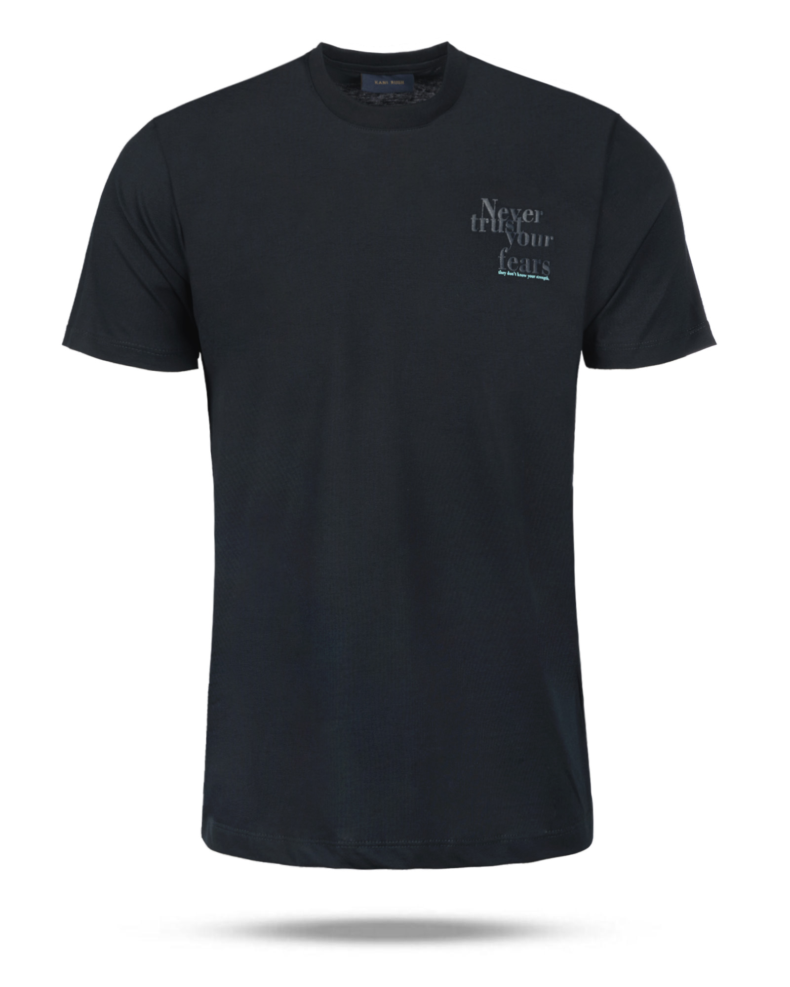 تیشرت نخی مردانه 2208 - سرمه‌ای تیره