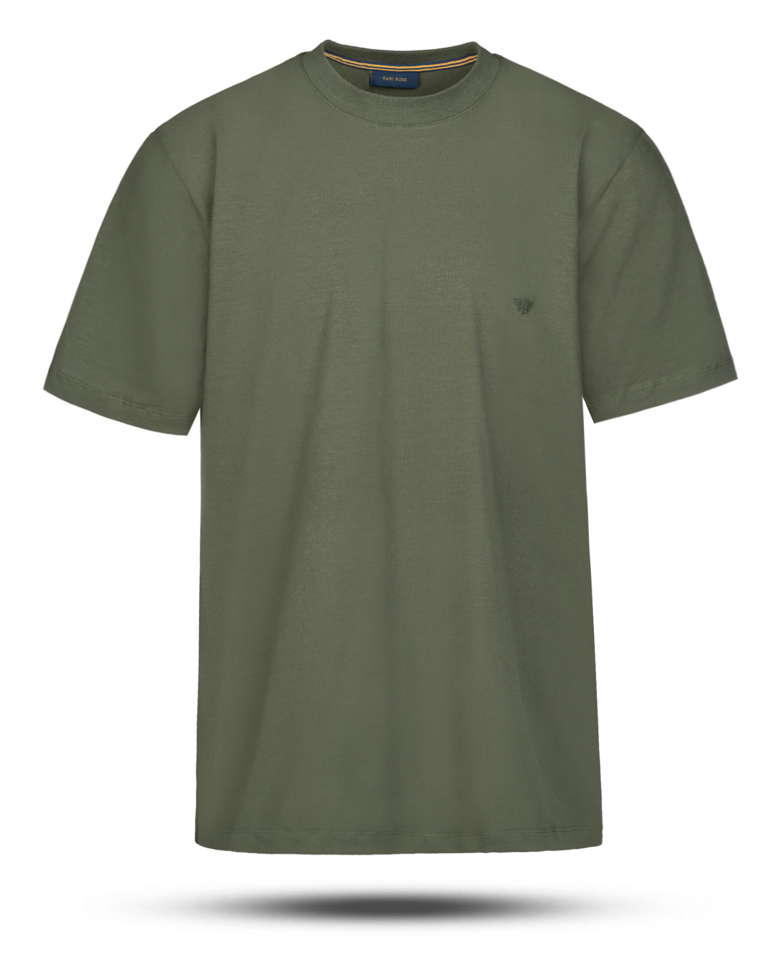 تیشرت مردانه سایز بزرگ ساده 0353 - زیتونی سیر