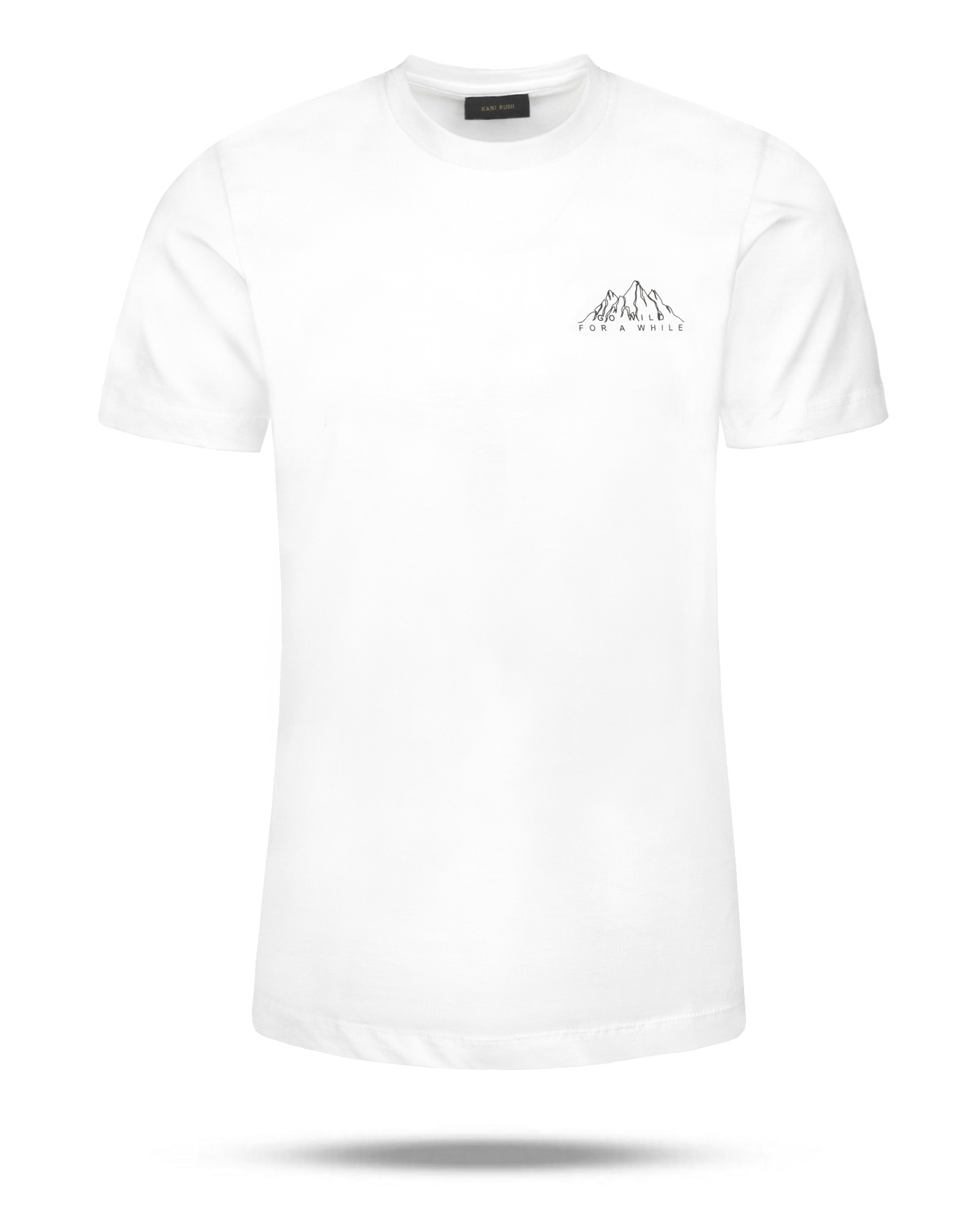 تیشرت مردانه طرح دار نخی 2210 - سفید