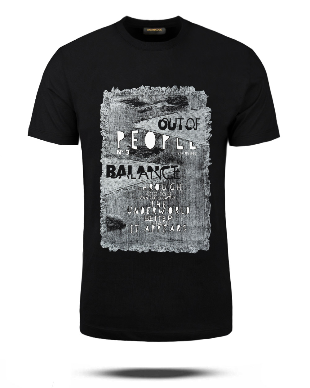 تیشرت مردانه طرح دار vk021388 - مشکی