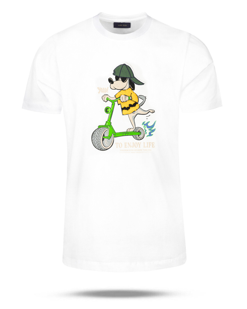 تیشرت مردانه طرح vk031458 dog - سفید