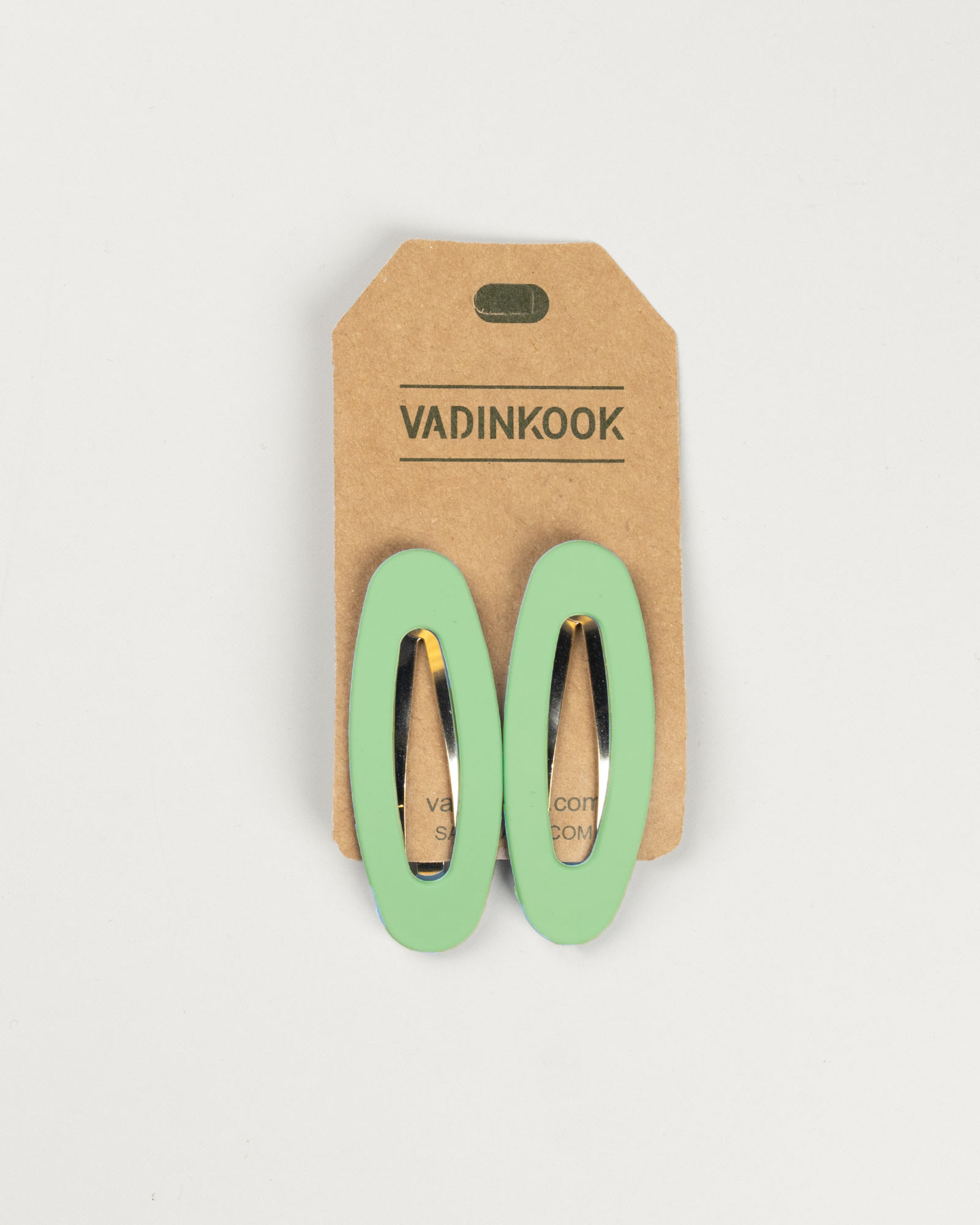 گیره سر مات دوتایی 048175 - سبز شبرنگ