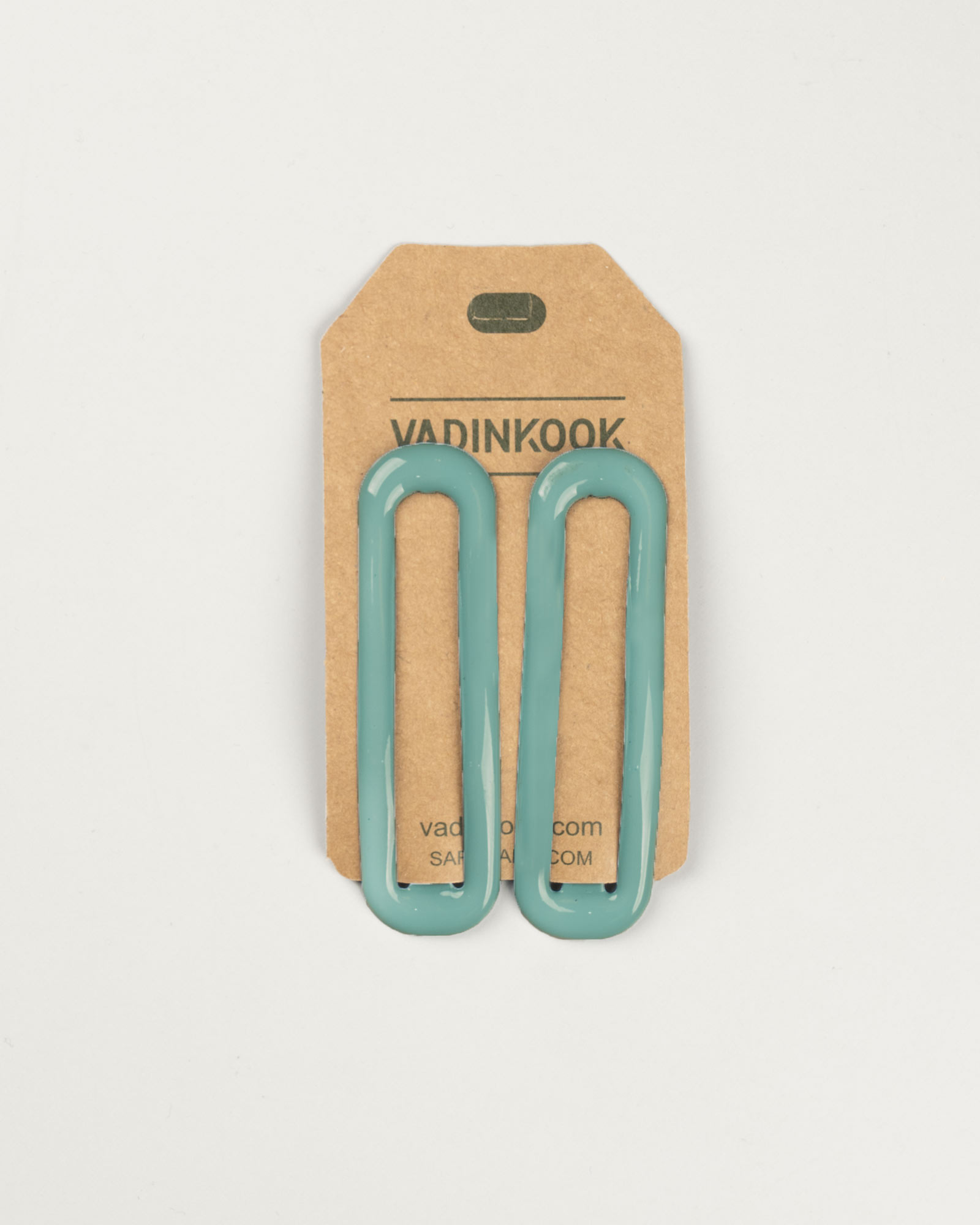 گیره سر لاکی دوتایی 075652 - سبزآبی