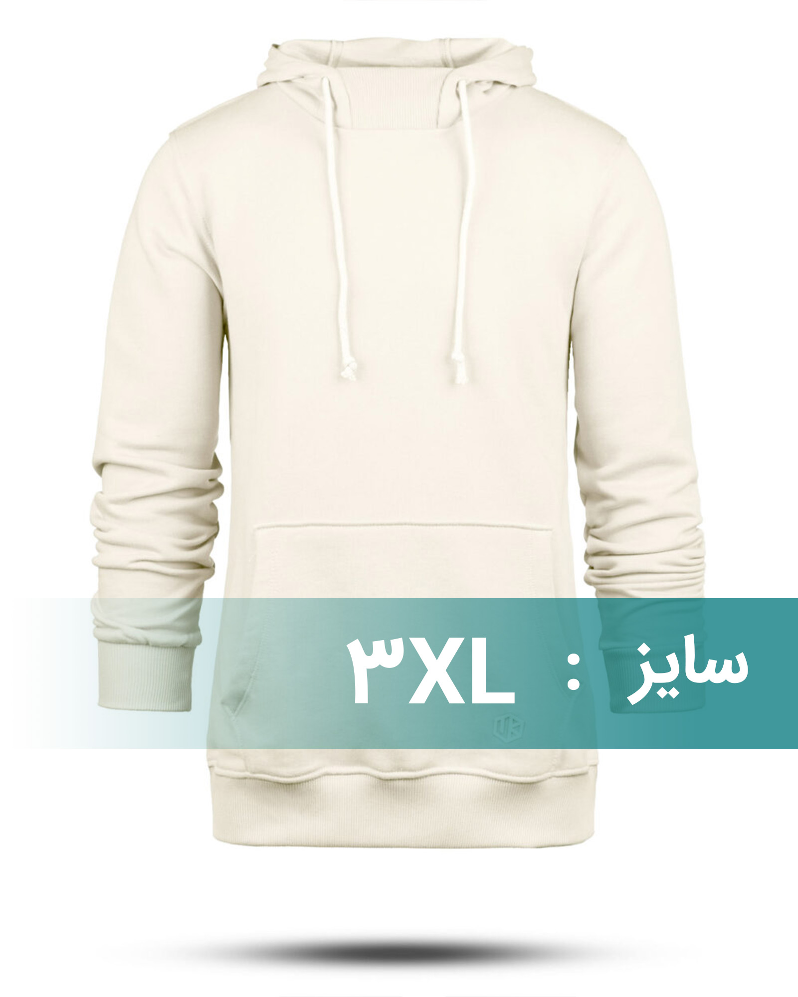 هودی ساده داخل کرک مردانه 01918 - کتانی