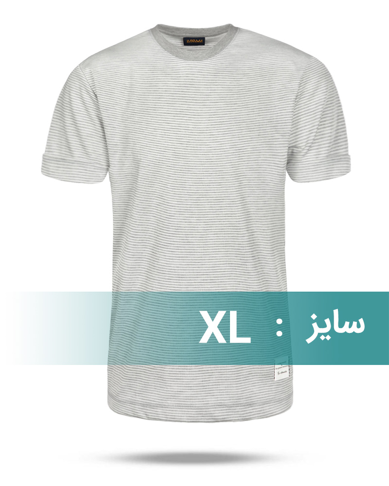 تیشرت راه راه مردانه 021175 - ملانژ
