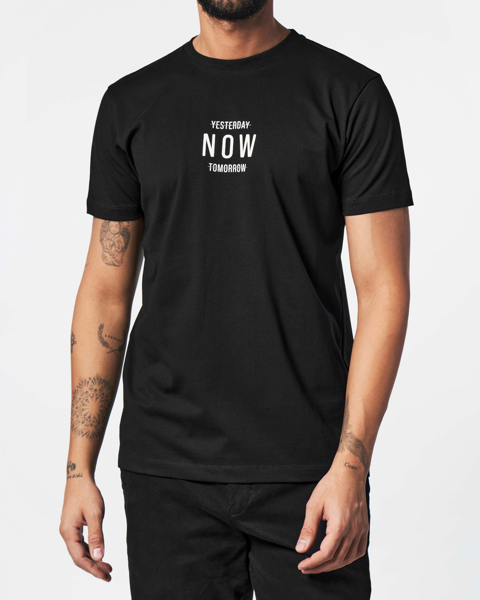 تیشرت طرح نوشته مردانه 2244 - مشکی