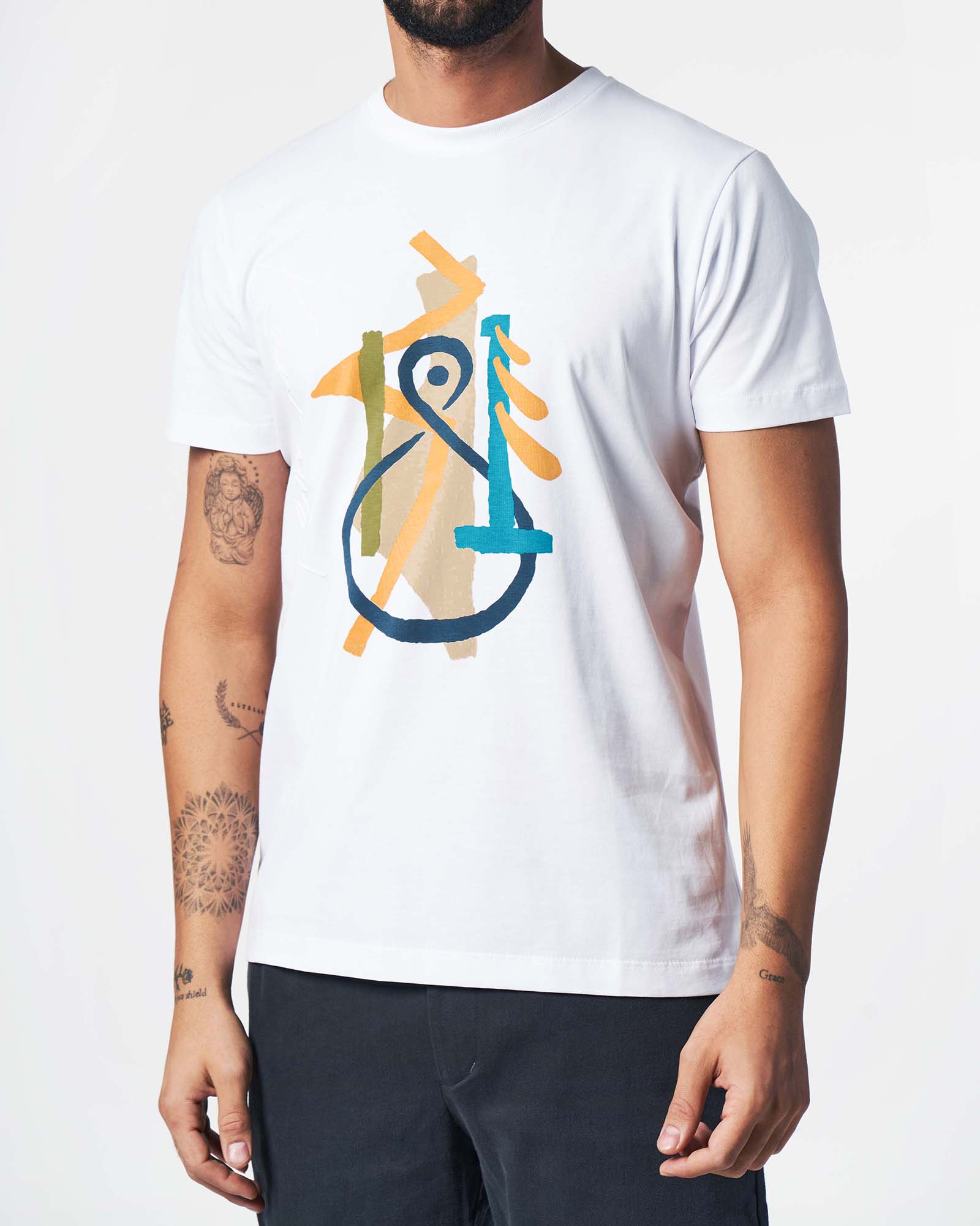 تیشرت مردانه نخی 2245 - سفید