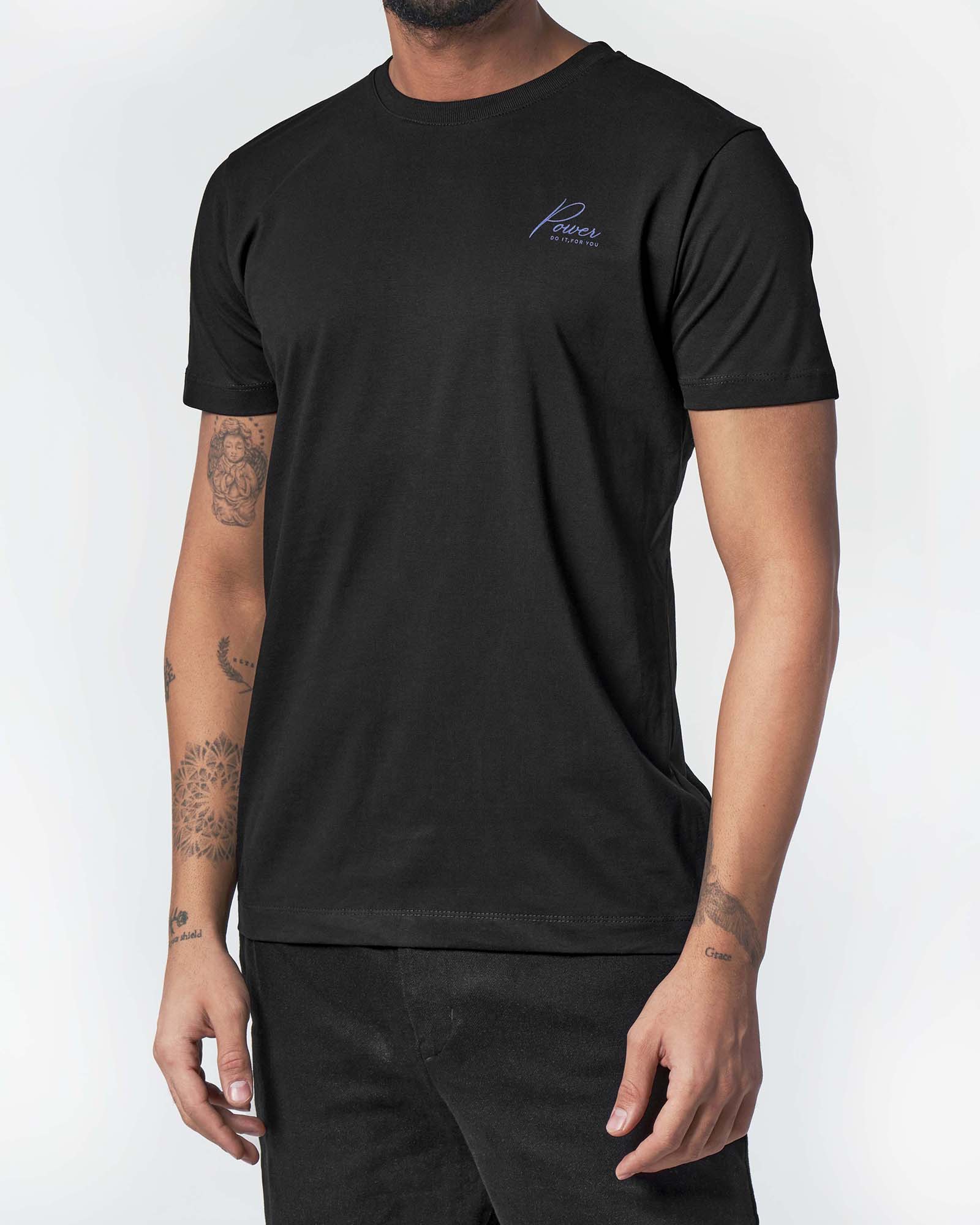تیشرت طرح POWER مردانه 2231 - مشکی